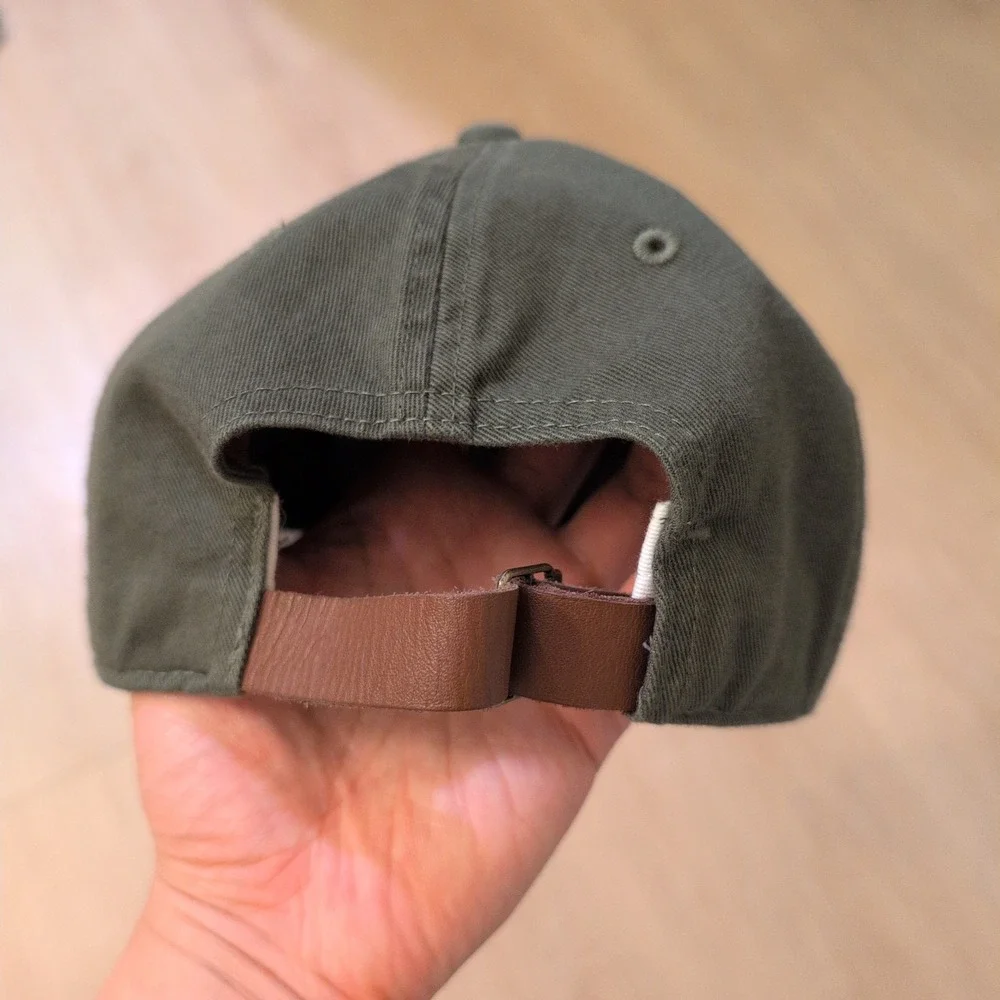 Nike Heritage86 Adjustable Hat Olive Green Baseball Cap Leather Strap Mens OSFM